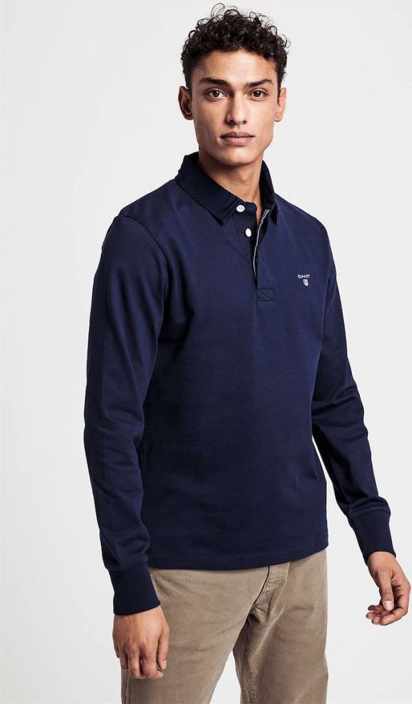 GANT THE ORIGINAL HEAVY RUGGER EVENING BLUE - Μπλούζες Πόλο